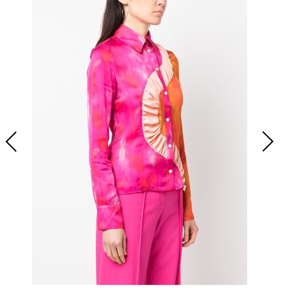 AHLUWALIA
watercolour-effect colour-block blouse size 12 US L - Picture 3 of 16